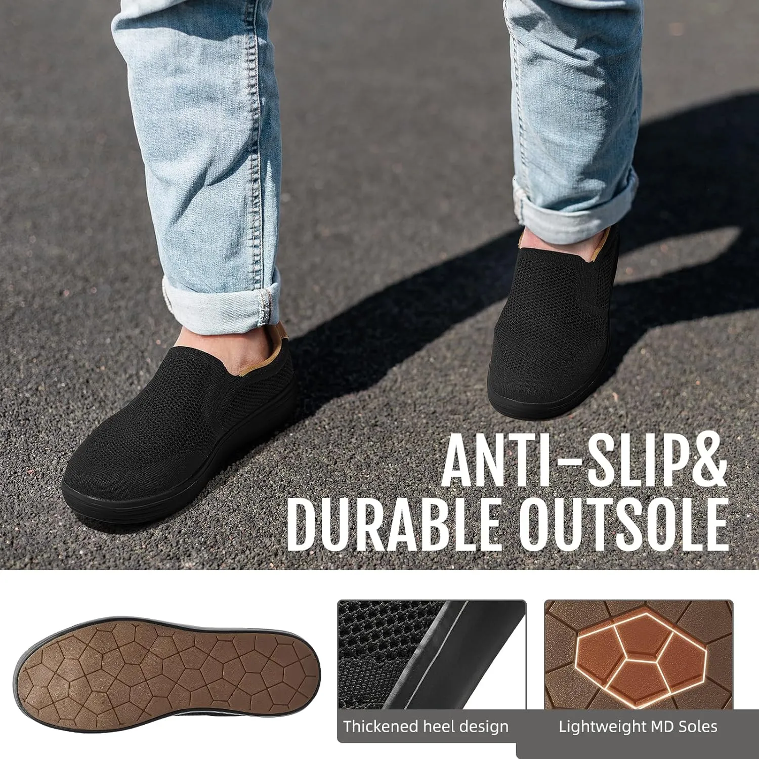 Puxowe Men's Casual Slip On Walking Shoes Mesh Comfortable Loafer