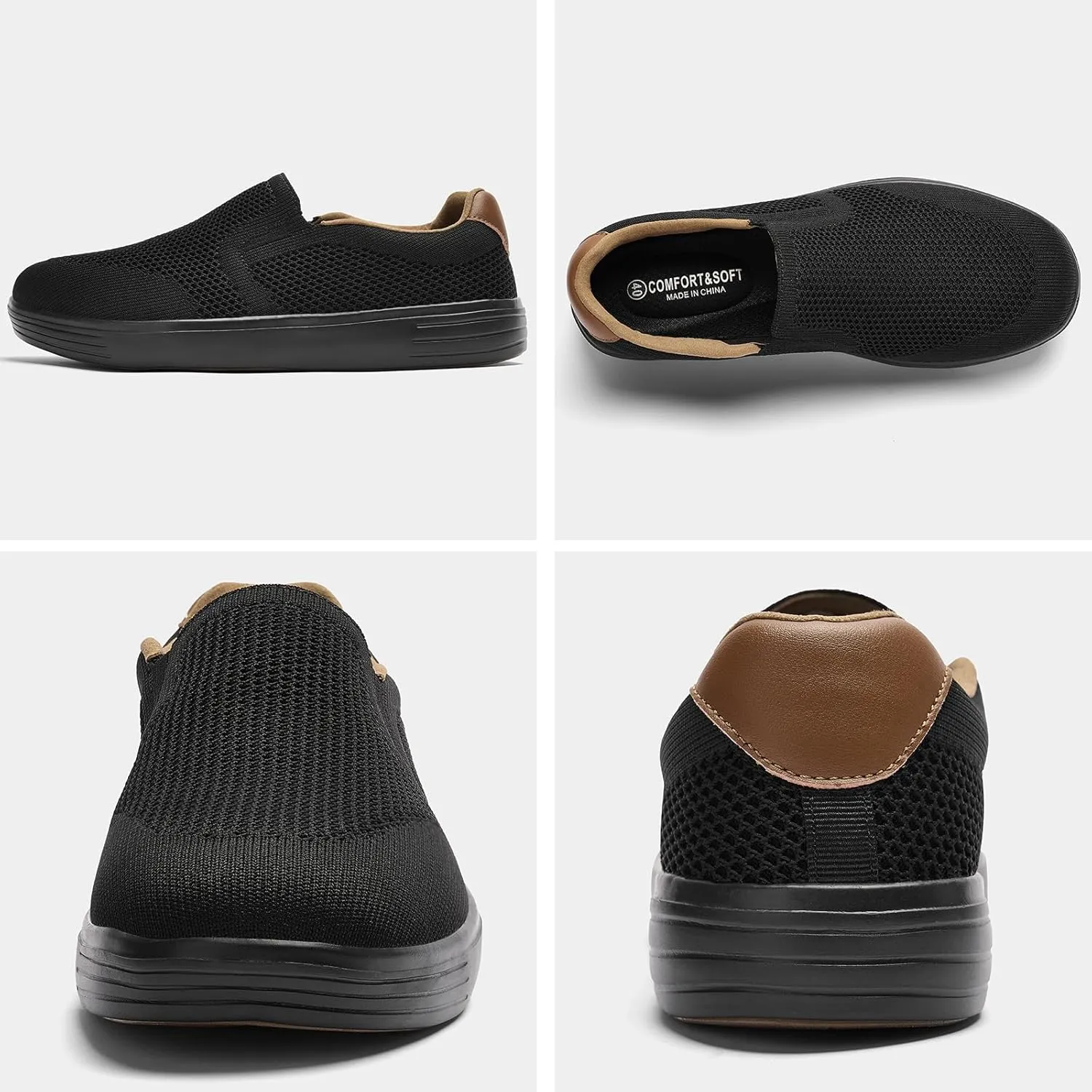 Puxowe Men's Casual Slip On Walking Shoes Mesh Comfortable Loafer