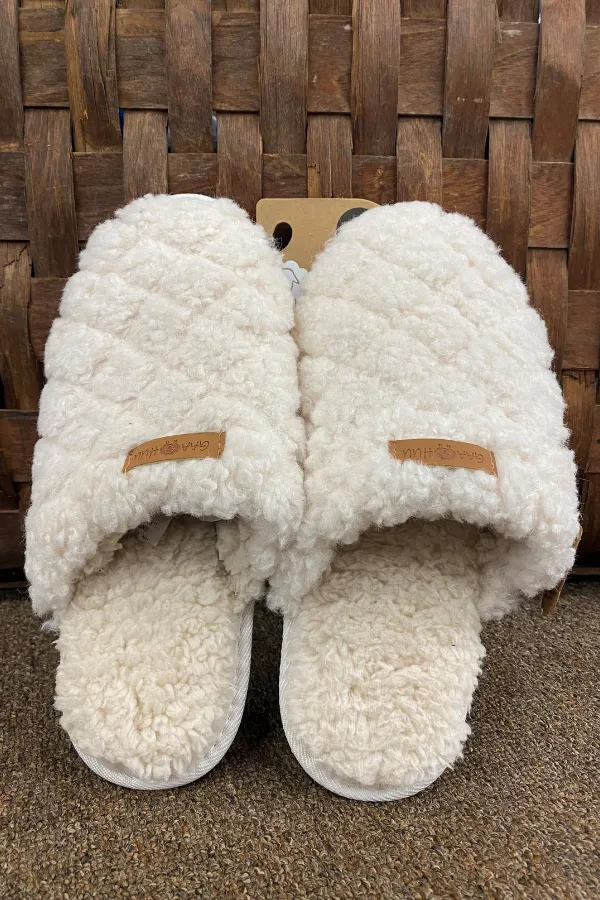 Quilted Faux Fur Slippers