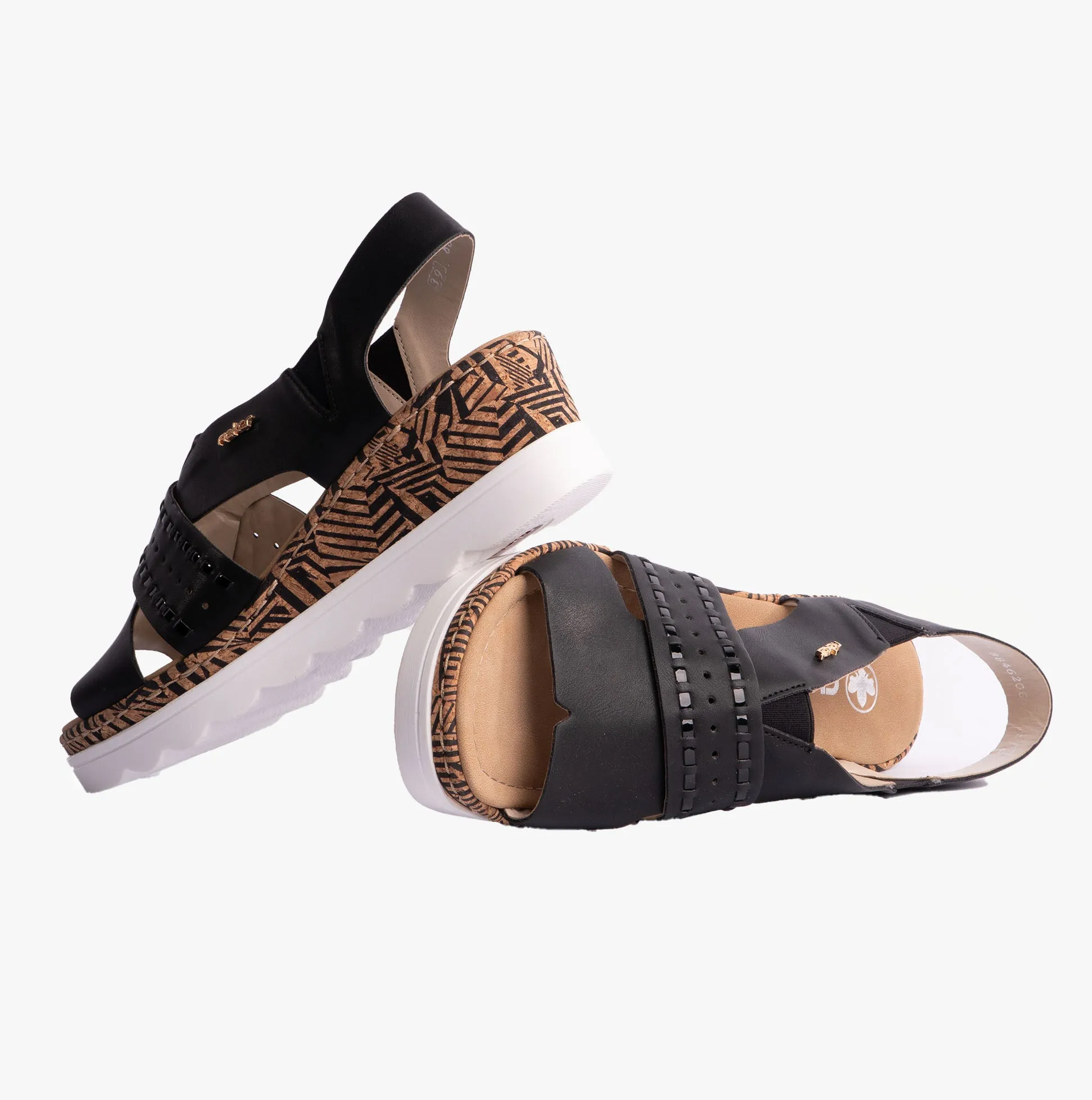 Rieker 67179-00 Womens Sandals Black