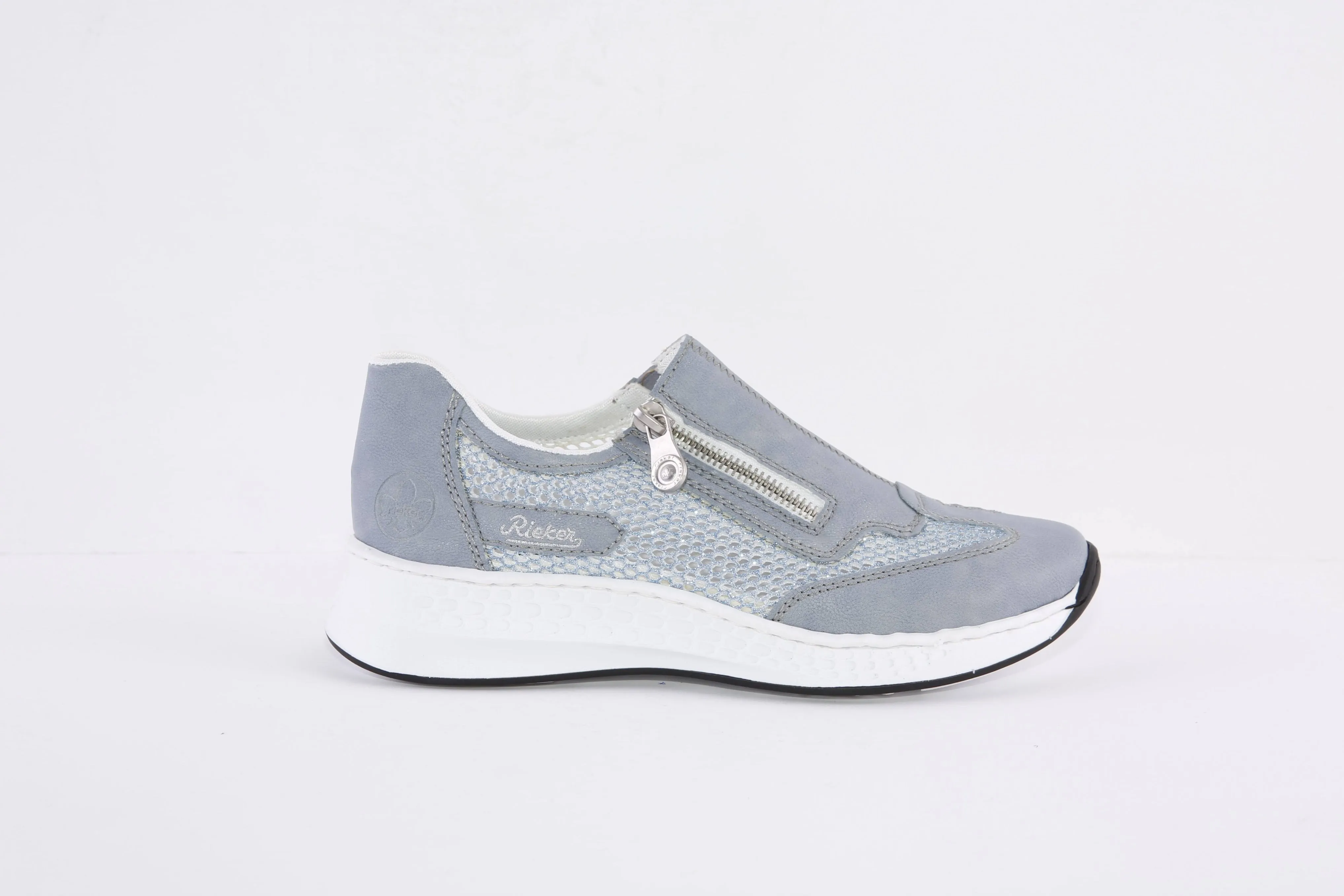 RIEKER - N5675-12 OPEN MESH ZIP COMFORT SHOE - BLUE