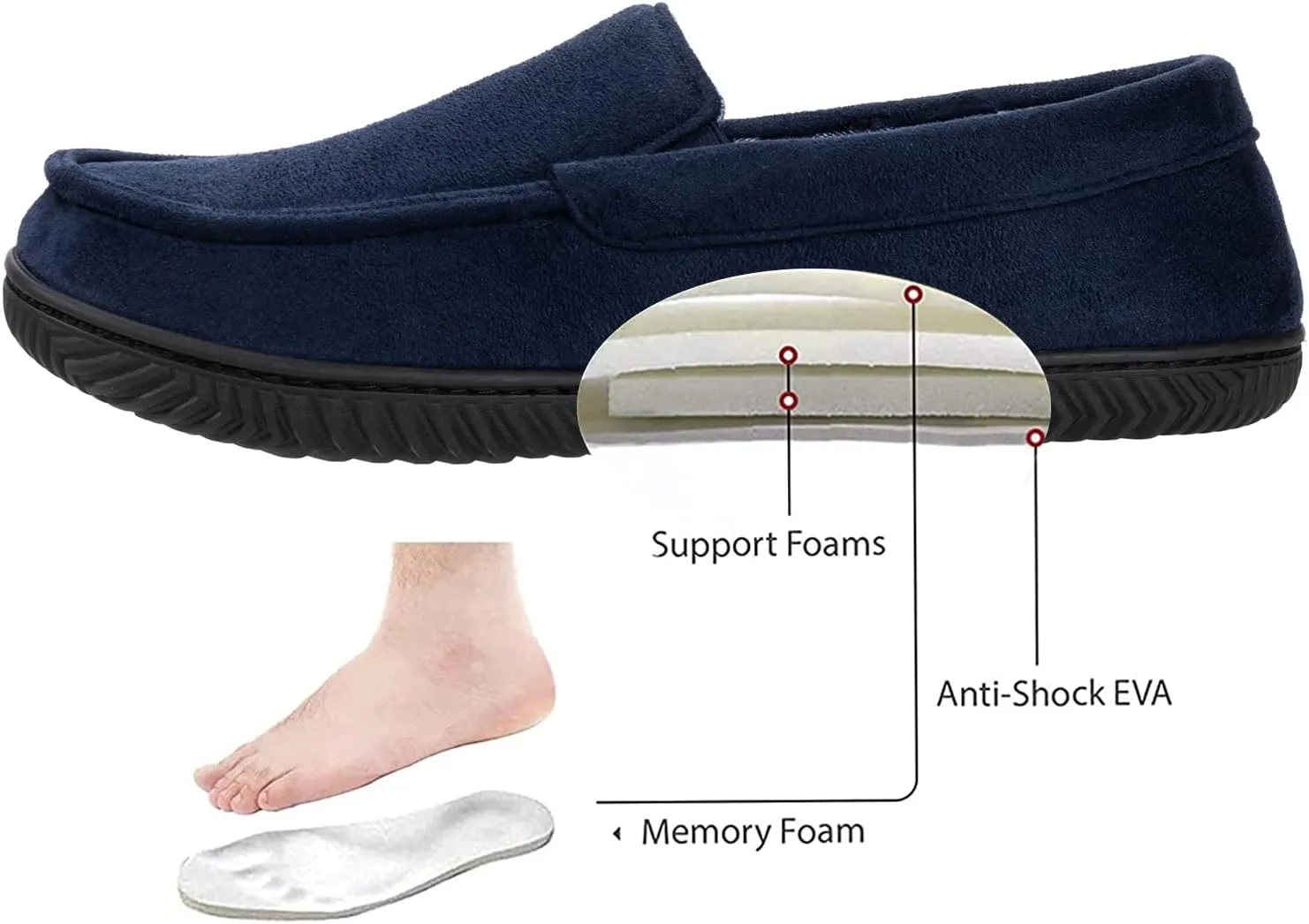 RockDove Men's Alexander Flannel Lined Loafer Slipper