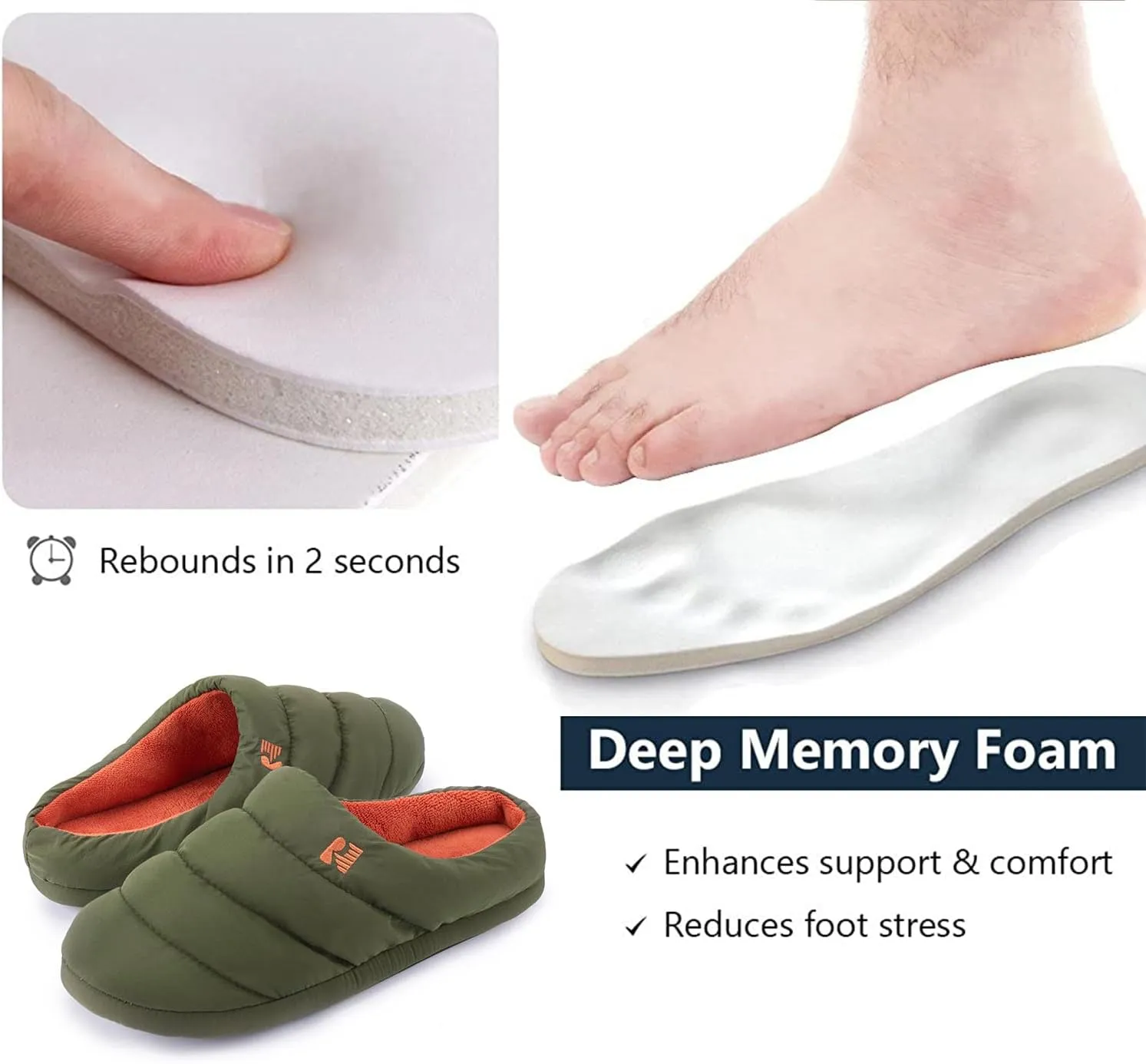 RockDove Men's Campground Memory Foam Down Slipper