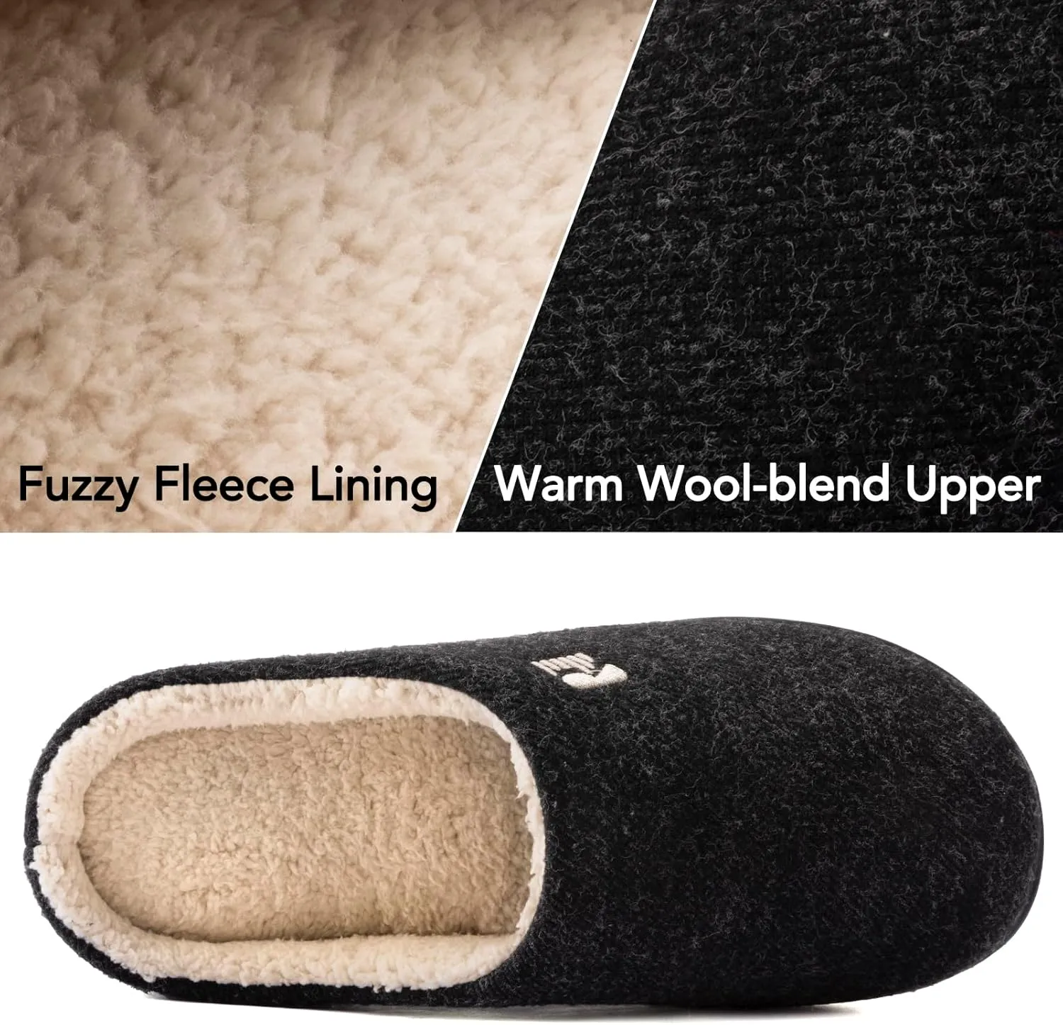 RockDove Men's Sherpa Lined Memory Foam Clog Slipper