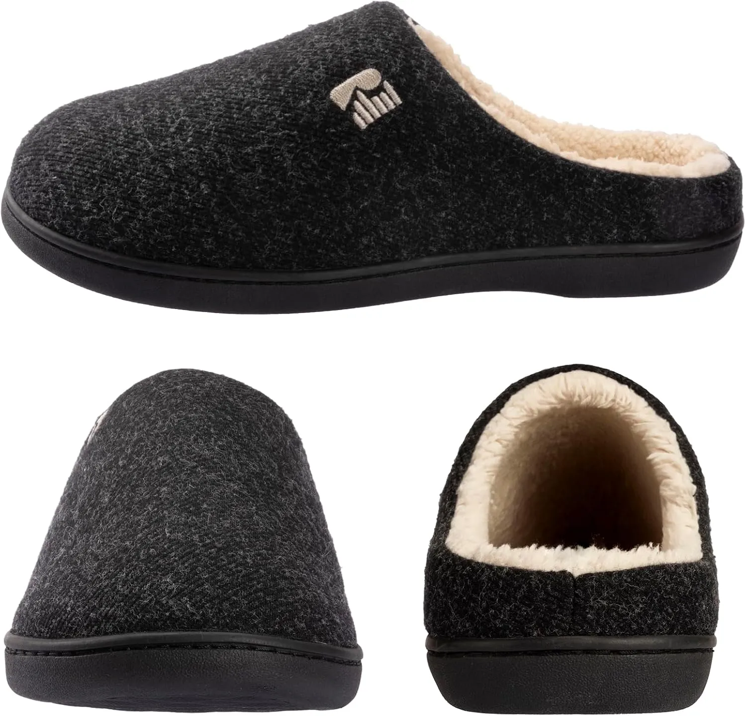RockDove Men's Sherpa Lined Memory Foam Clog Slipper