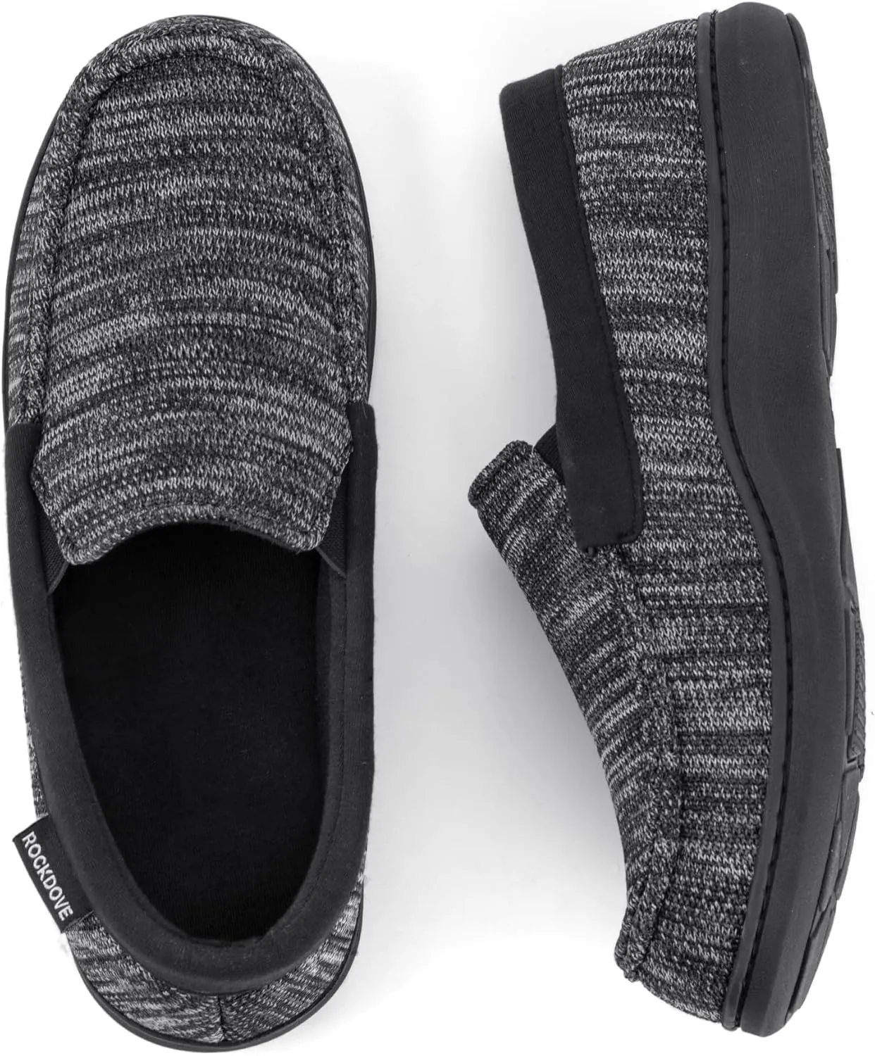 RockDove Men's Tweed Memory Foam Moc Slipper