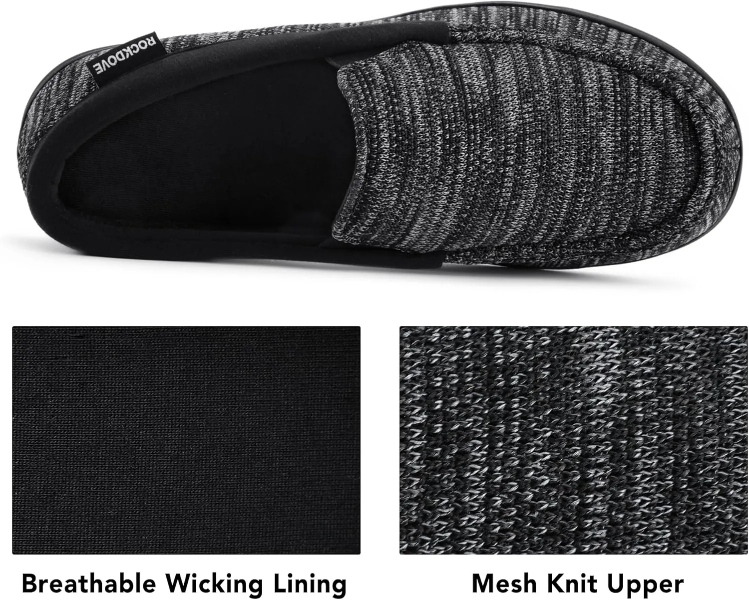 RockDove Men's Tweed Memory Foam Moc Slipper