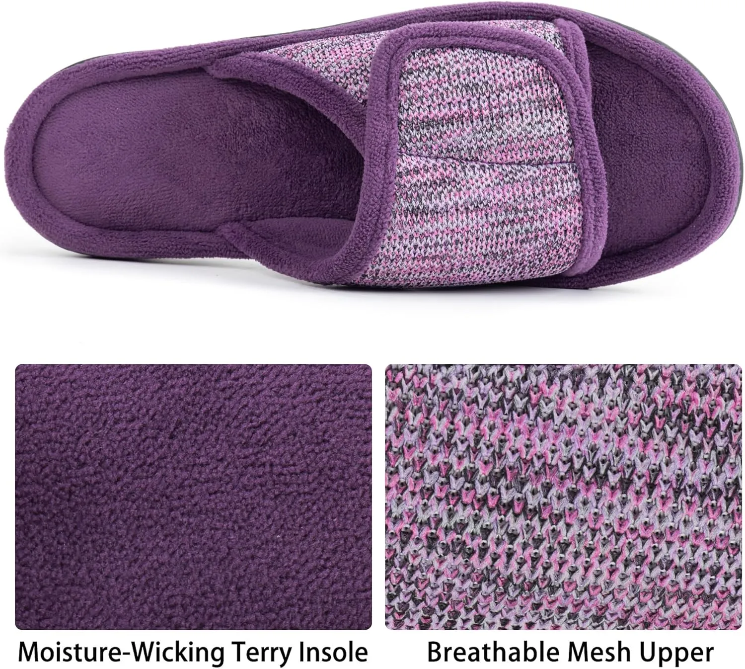RockDove Women's Adjustable Wrap Memory Foam Slide Slipper