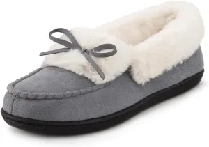 RockDove Women's Faux Fur Lined Micro Suede Moccasin Slipper