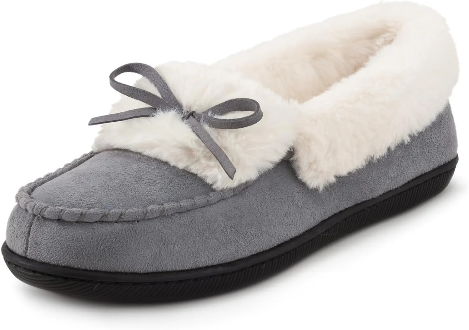 RockDove Women's Faux Fur Lined Micro Suede Moccasin Slipper