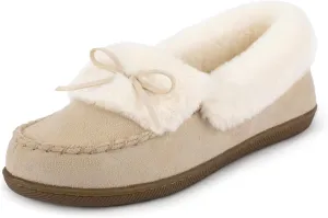 RockDove Women's Faux Fur Lined Micro Suede Moccasin Slipper