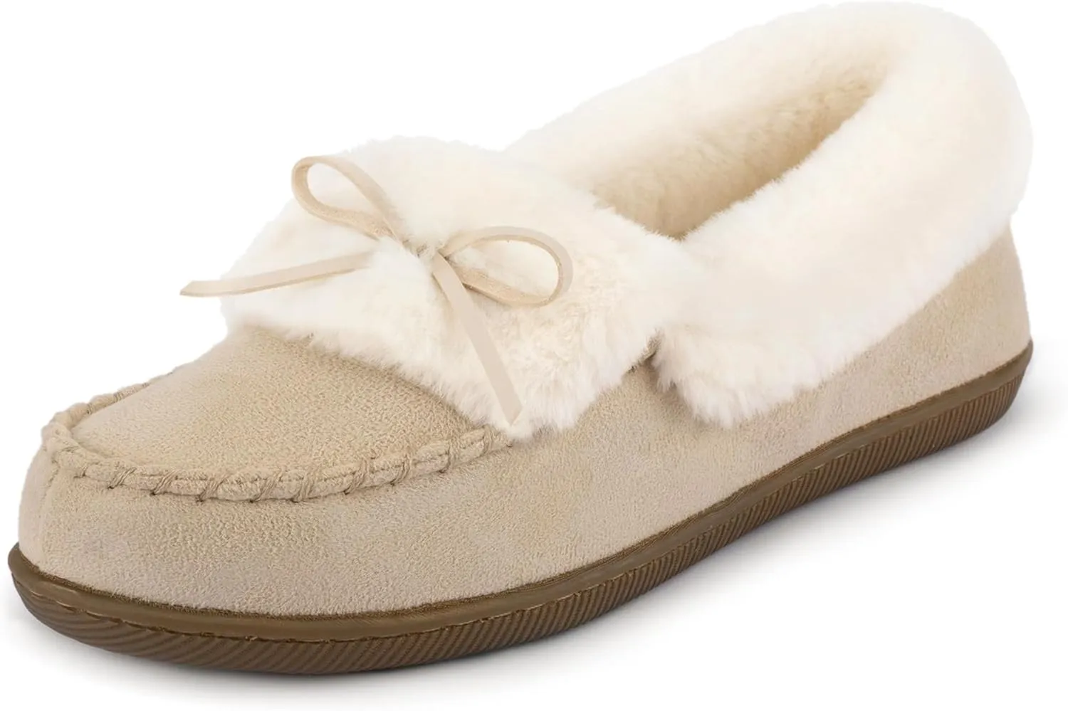 RockDove Women's Faux Fur Lined Micro Suede Moccasin Slipper