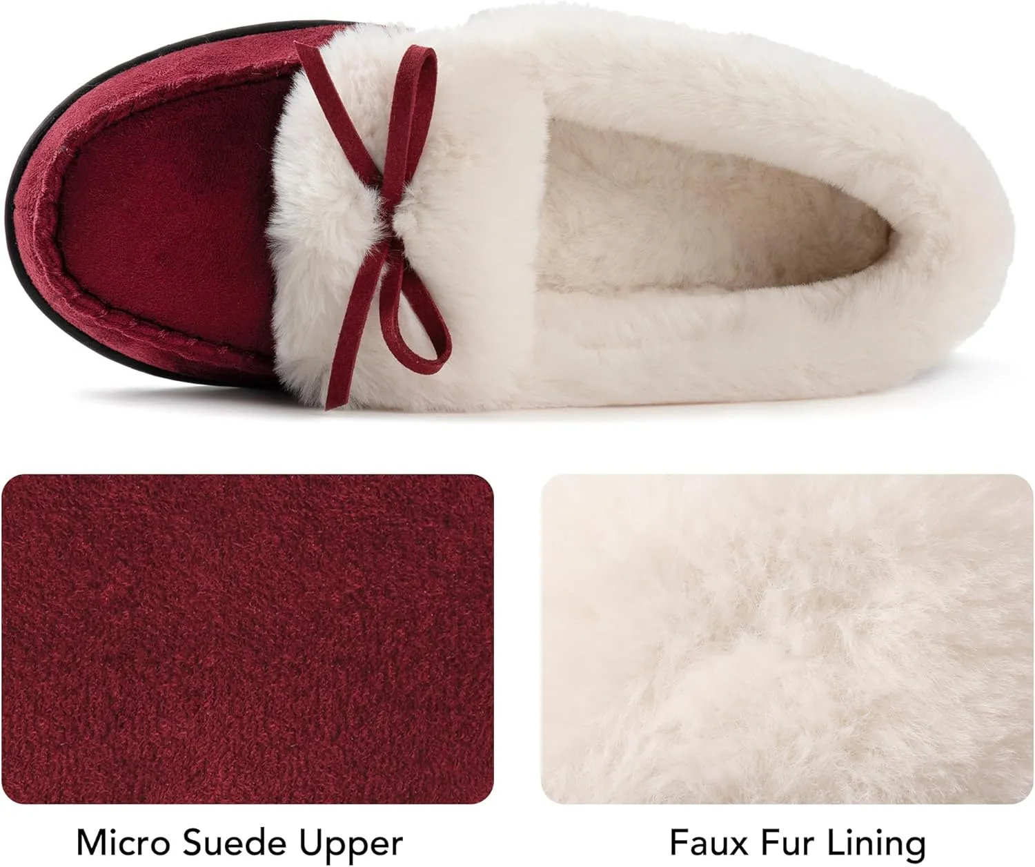 RockDove Women's Faux Fur Lined Micro Suede Moccasin Slipper