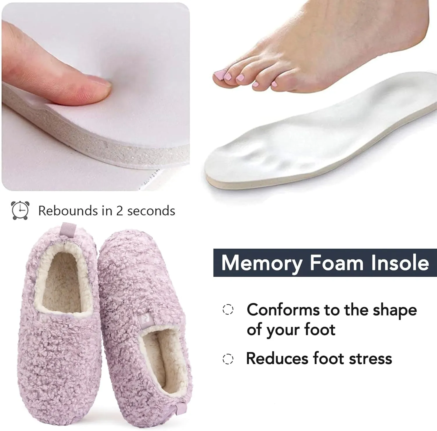 RockDove Women's Faux Shearling Closed Back Slipper with Memory Foam