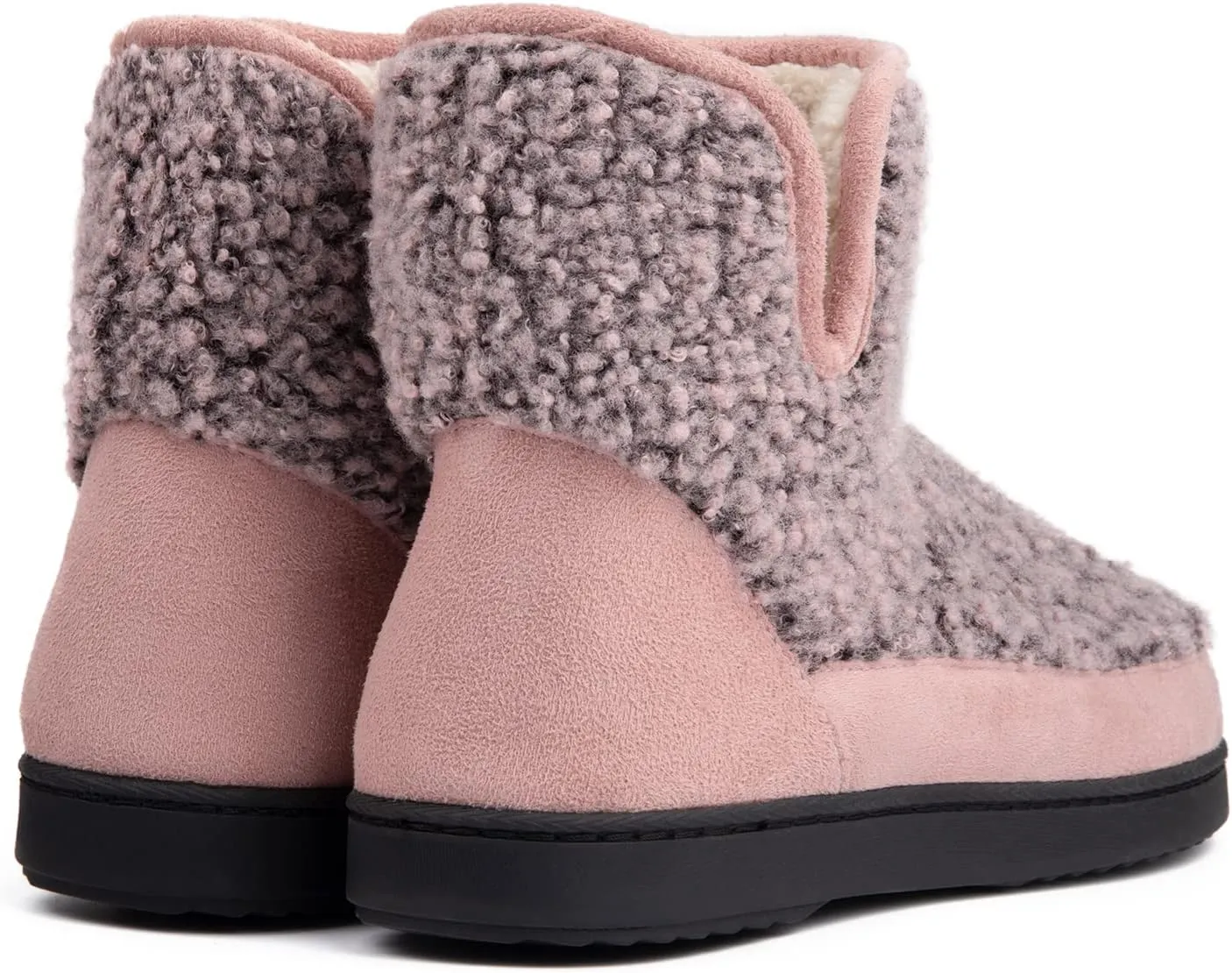RockDove Women's Fuzzy Fleece House Bootie Memory Foam Slipper with Rubber Sole