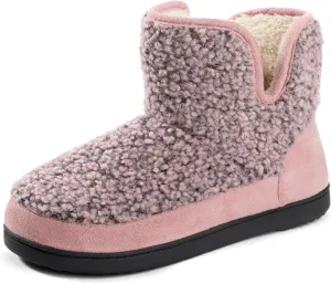 RockDove Women's Fuzzy Fleece House Bootie Memory Foam Slipper with Rubber Sole