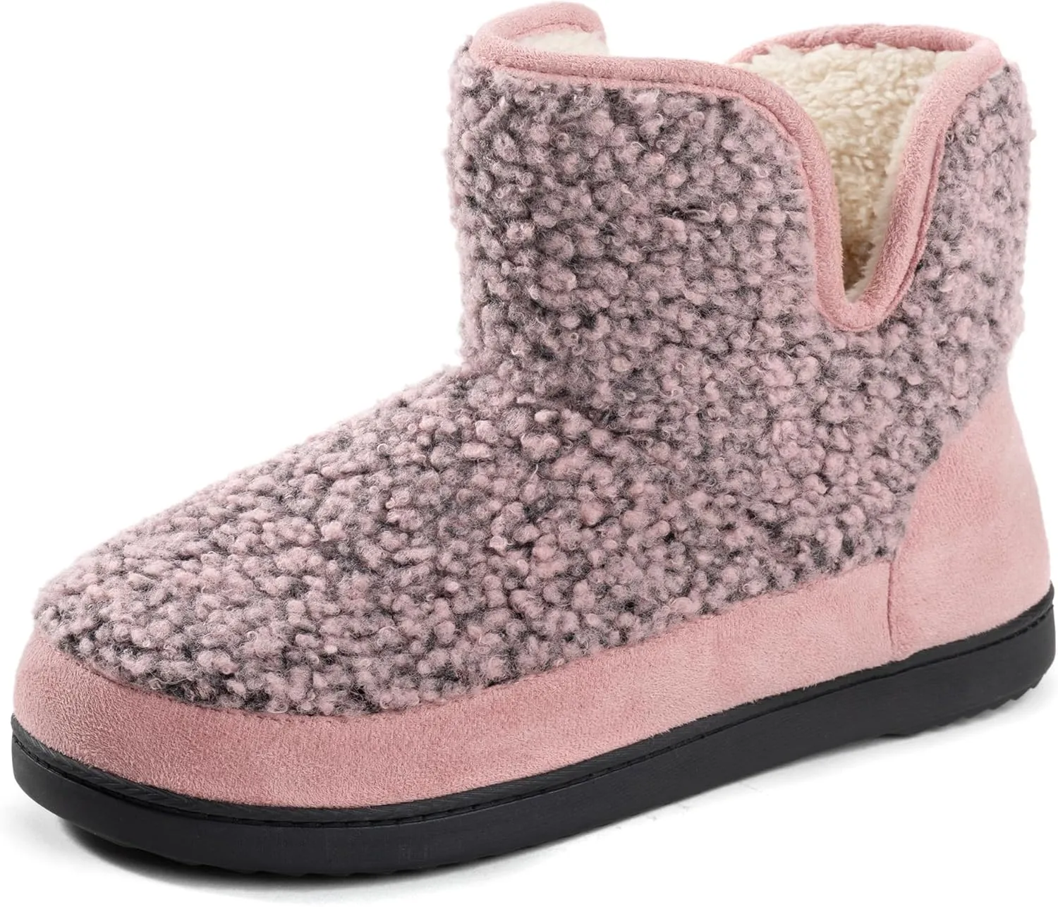 RockDove Women's Fuzzy Fleece House Bootie Memory Foam Slipper with Rubber Sole