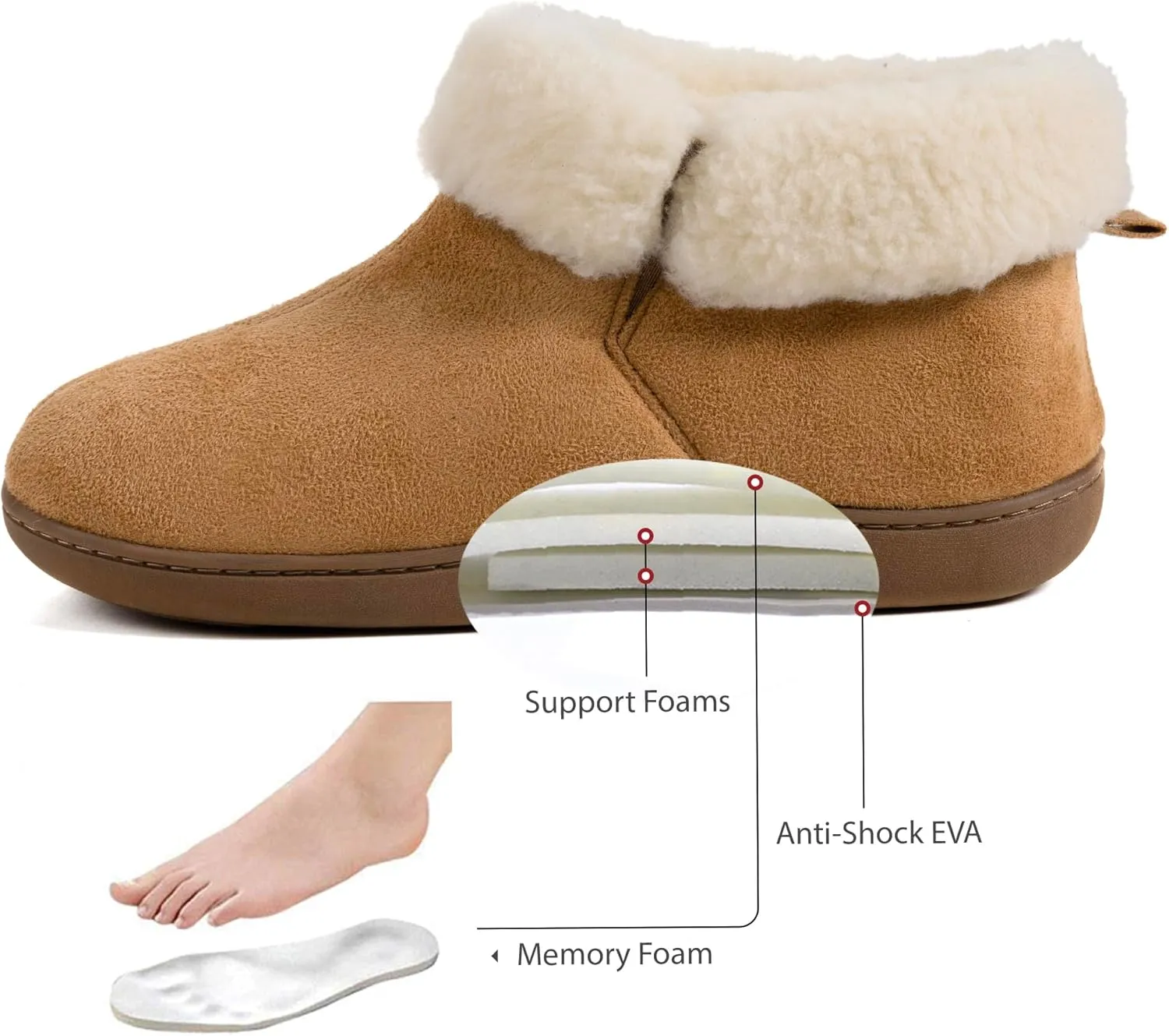 RockDove Women's Sierra Faux Leather Bootie Slipper