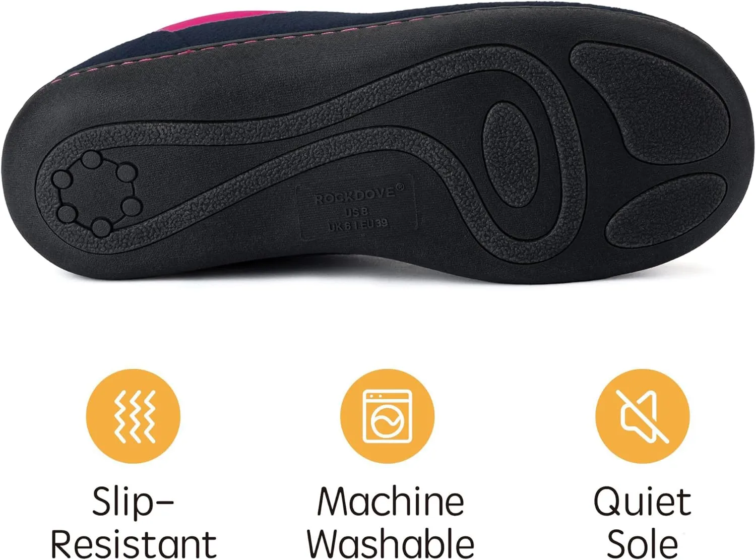 RockDove Women's Soft Cuff Polar Fleece Two-Tone Memory Foam Slipper with Indoor Outdoor Sole