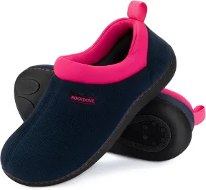 RockDove Women's Soft Cuff Polar Fleece Two-Tone Memory Foam Slipper with Indoor Outdoor Sole