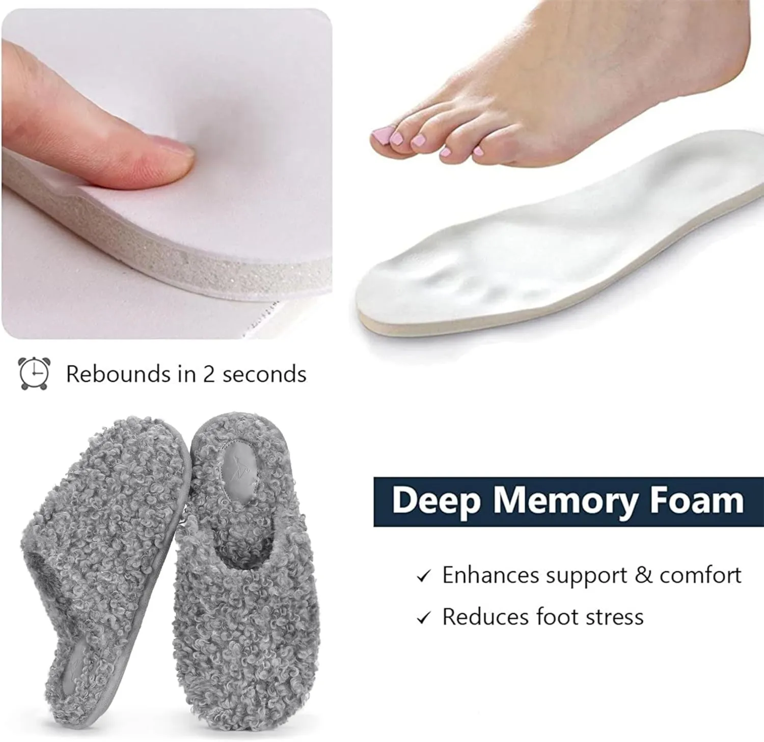 RockDove Women's Twirl Fleece Fuzzy House Scuff Slipper with Memory Foam