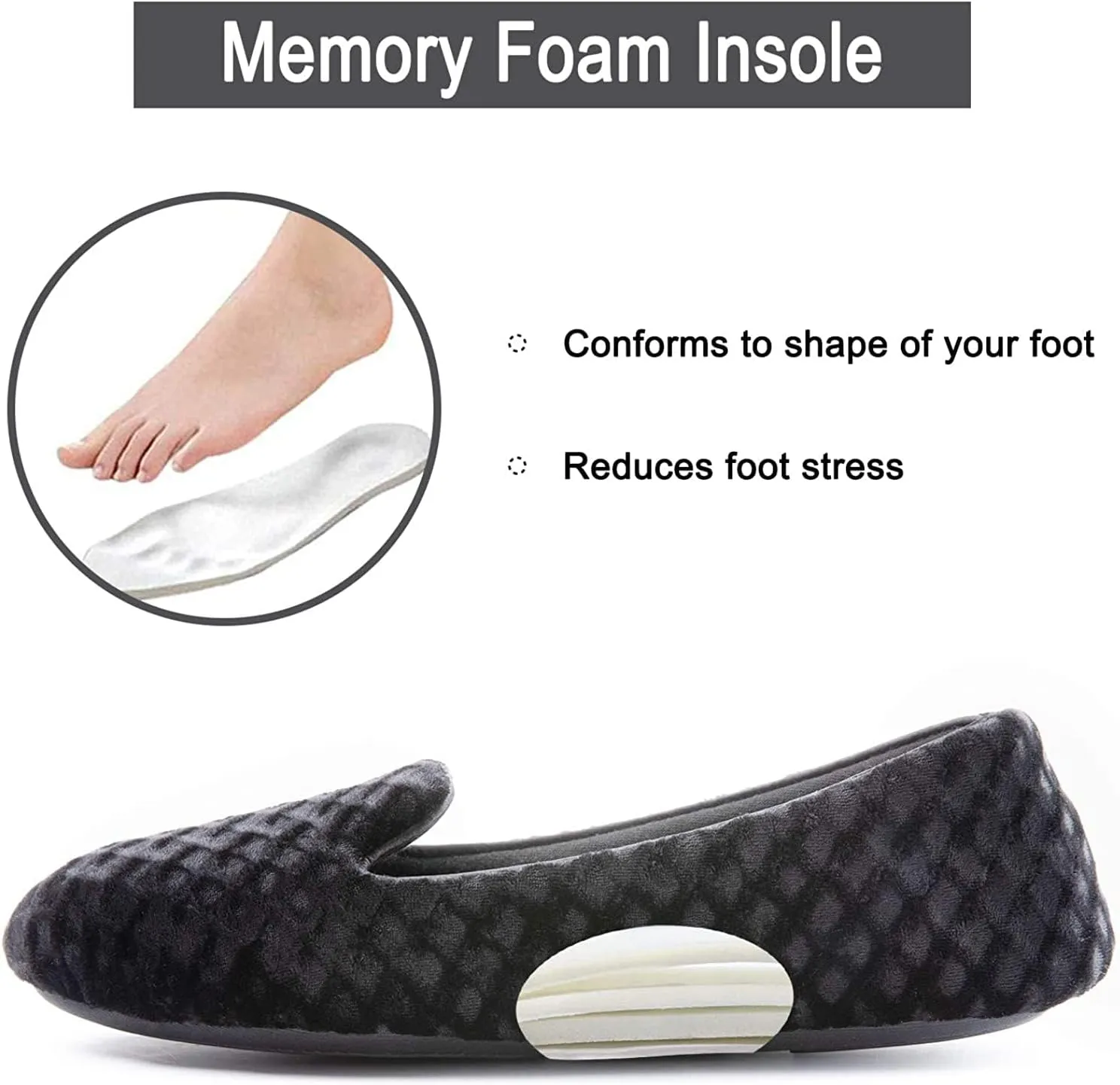 RockDove Women's Velour Memory Foam Slipper