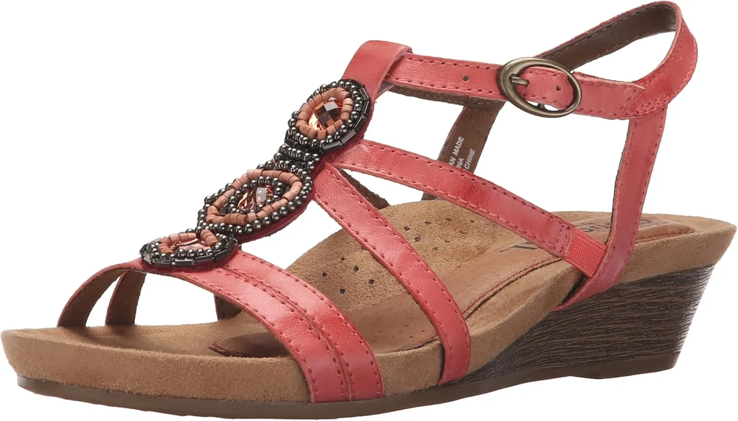 Rockport Cobb Hill Women's Hannah-CH Wedge Sandal, Coral, 6.5 M US
