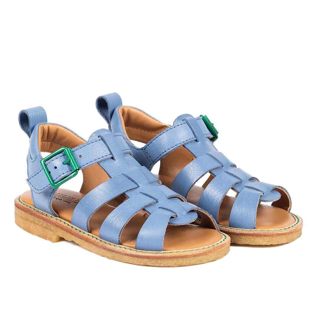 Sandal with buckle and contrast details