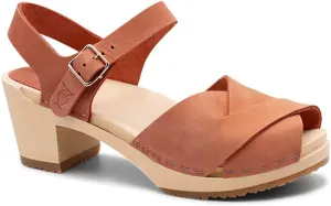 Sandgrens Handmade Swedish Wood Clogs for Women, High Heel Sandal | Monroe