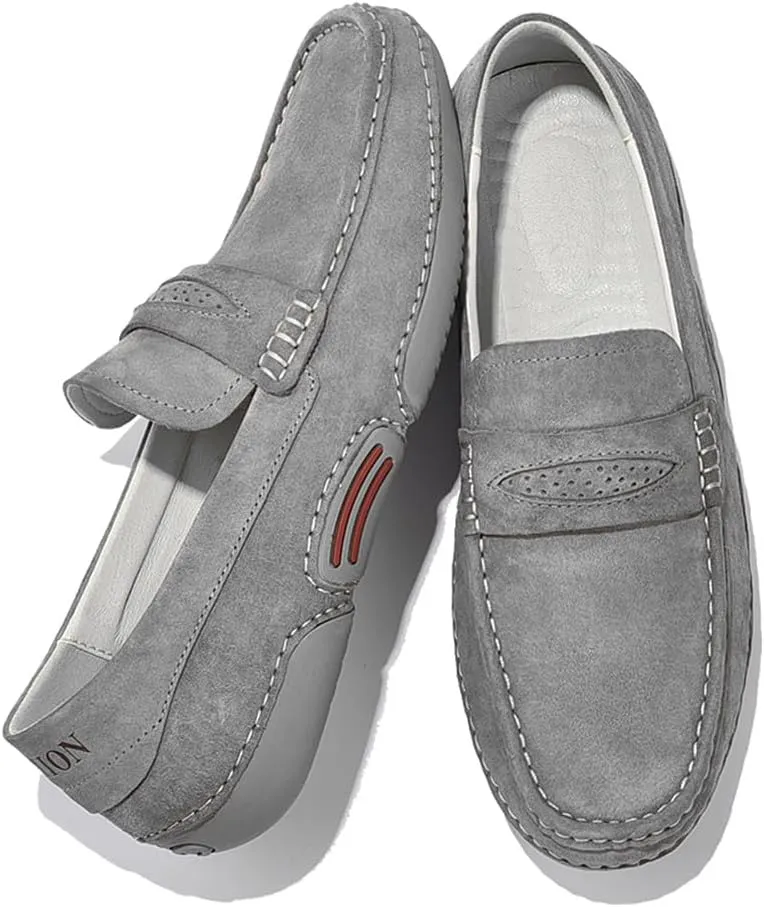 Santimon Men's Penny Loafers Driving Shoes Knit Moccasin Slip-on Loafer Breathable Soft Sole Walking Shoes