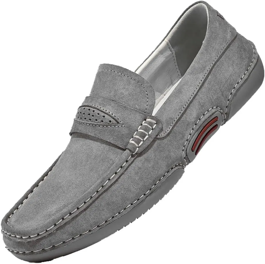 Santimon Men's Penny Loafers Driving Shoes Knit Moccasin Slip-on Loafer Breathable Soft Sole Walking Shoes