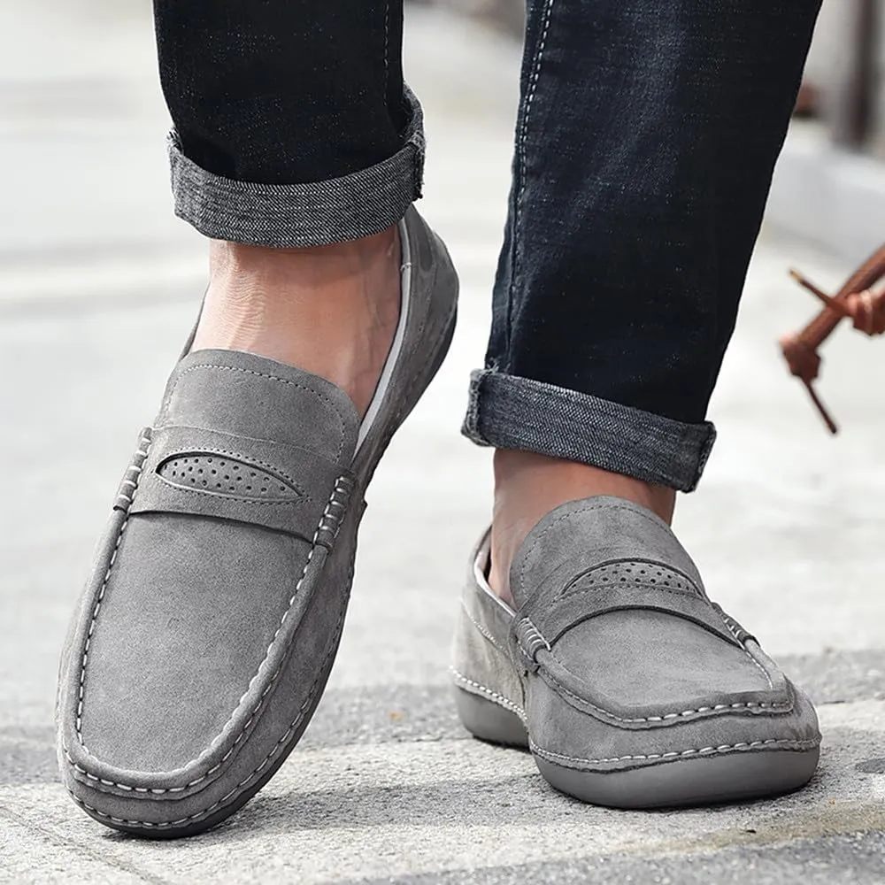 Santimon Men's Penny Loafers Driving Shoes Knit Moccasin Slip-on Loafer Breathable Soft Sole Walking Shoes