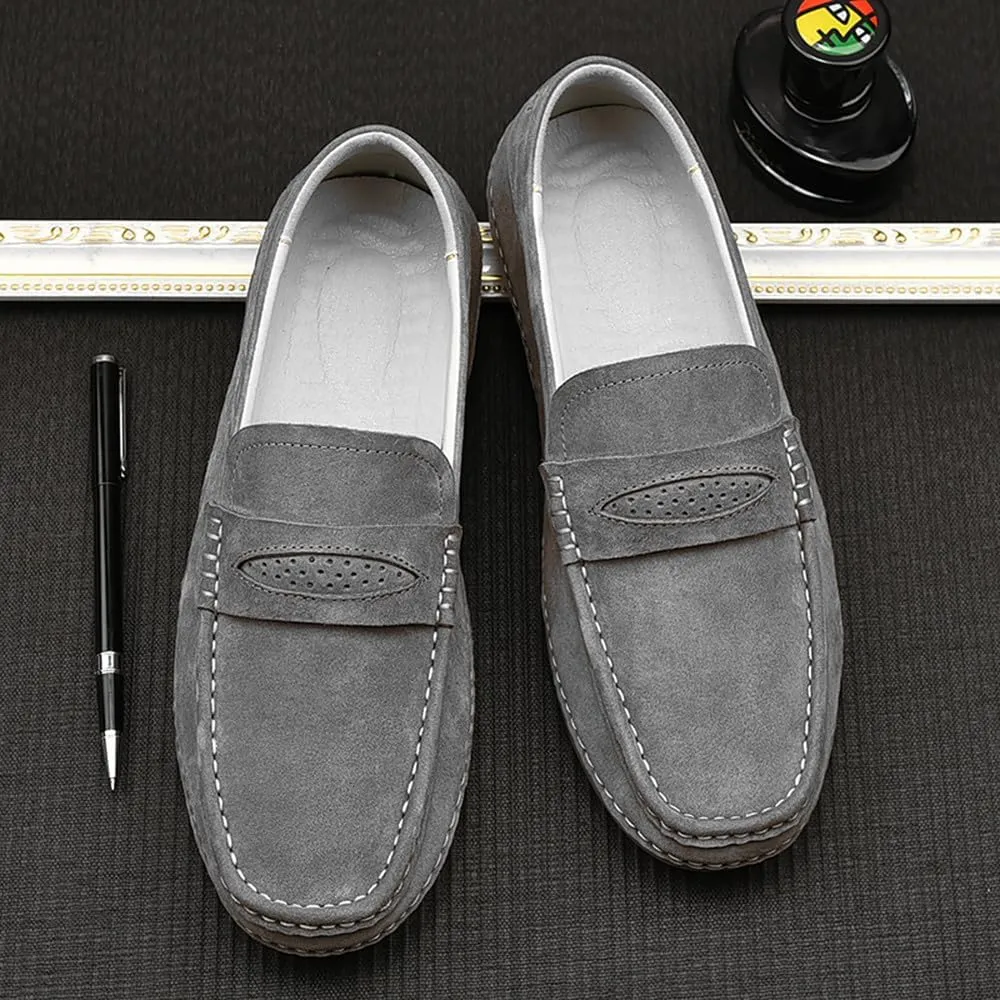 Santimon Men's Penny Loafers Driving Shoes Knit Moccasin Slip-on Loafer Breathable Soft Sole Walking Shoes