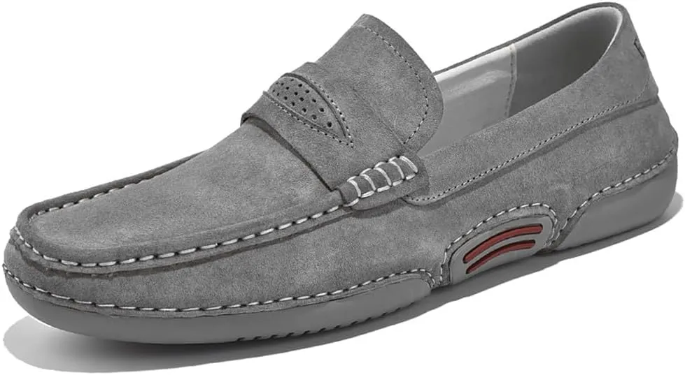 Santimon Men's Penny Loafers Driving Shoes Knit Moccasin Slip-on Loafer Breathable Soft Sole Walking Shoes