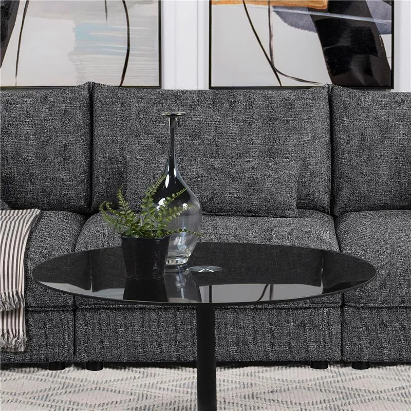 Sasha Upholstered Armless Chair Barely Black - 551681