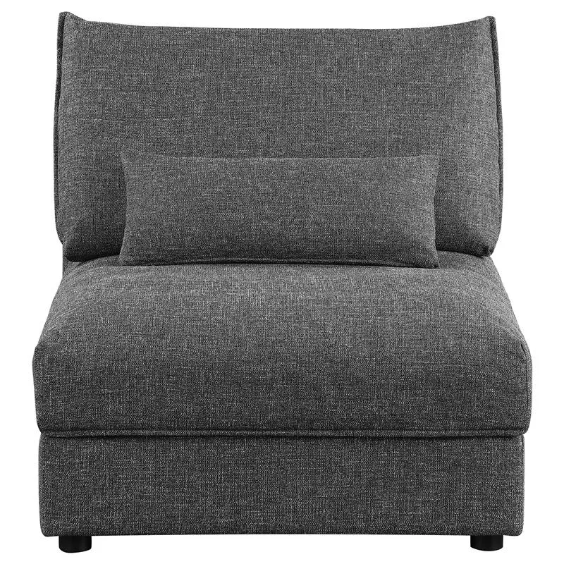 Sasha Upholstered Armless Chair Barely Black - 551681
