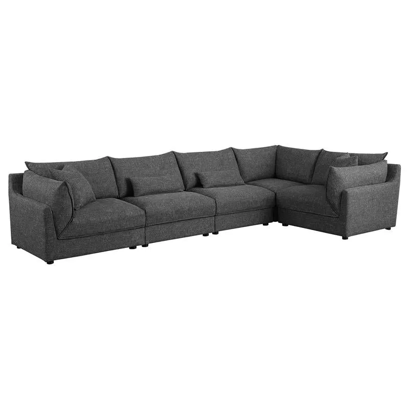 Sasha Upholstered Armless Chair Barely Black - 551681