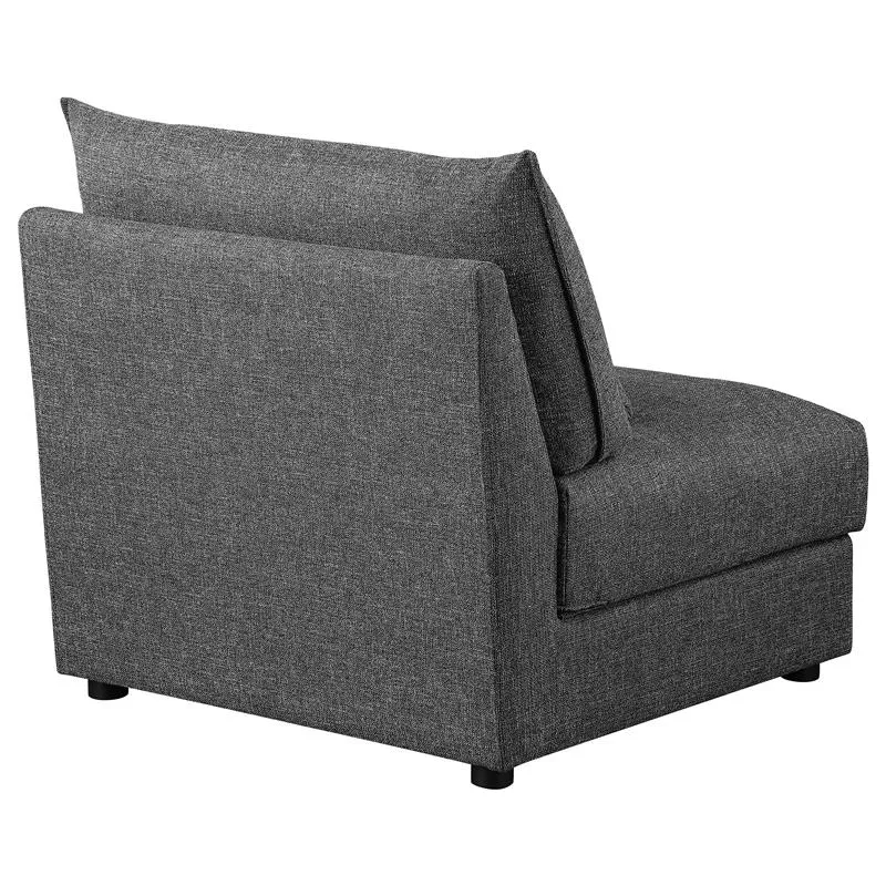 Sasha Upholstered Armless Chair Barely Black - 551681