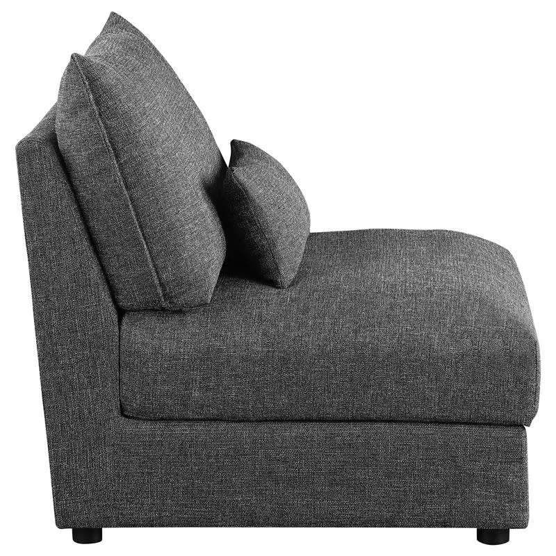 Sasha Upholstered Armless Chair Barely Black - 551681