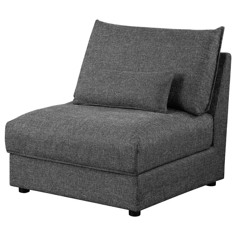 Sasha Upholstered Armless Chair Barely Black - 551681