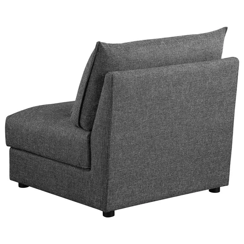 Sasha Upholstered Armless Chair Barely Black - 551681
