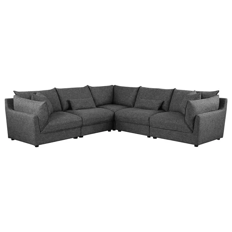Sasha Upholstered Armless Chair Barely Black - 551681