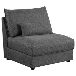 Sasha Upholstered Armless Chair Barely Black - 551681