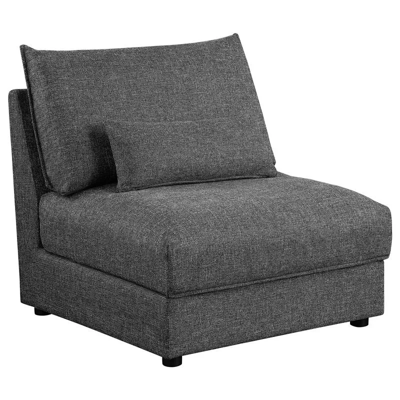 Sasha Upholstered Armless Chair Barely Black - 551681