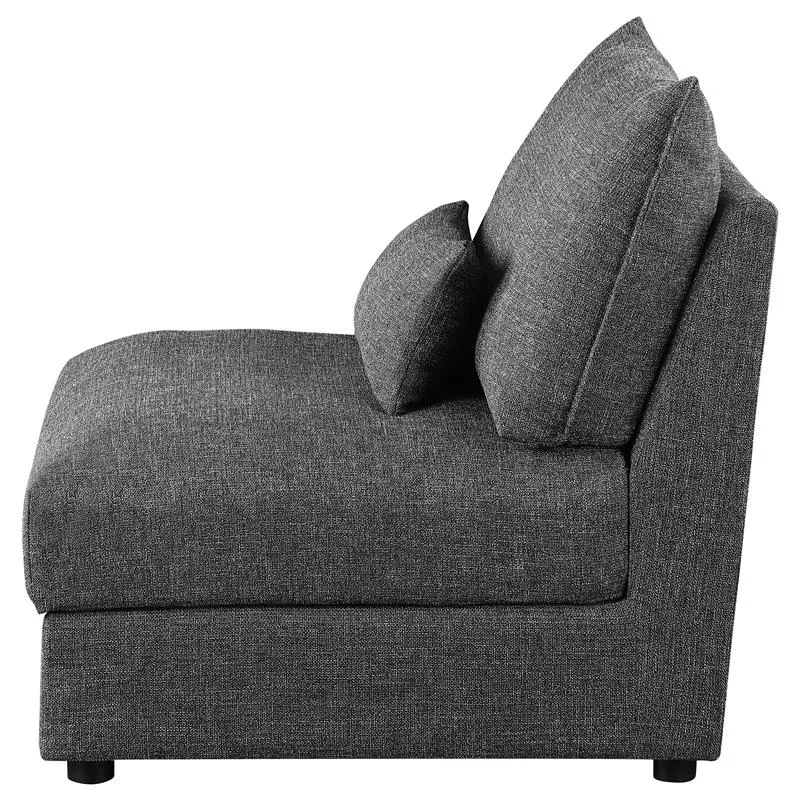 Sasha Upholstered Armless Chair Barely Black - 551681