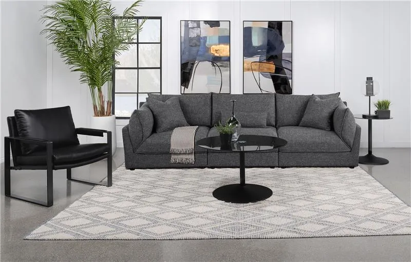 Sasha Upholstered Armless Chair Barely Black - 551681