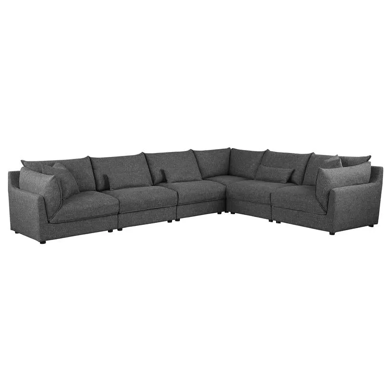 Sasha Upholstered Armless Chair Barely Black - 551681