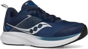 Saucony Ride Kidz Sneaker, Navy/Silver, 6 US Unisex Big Kid