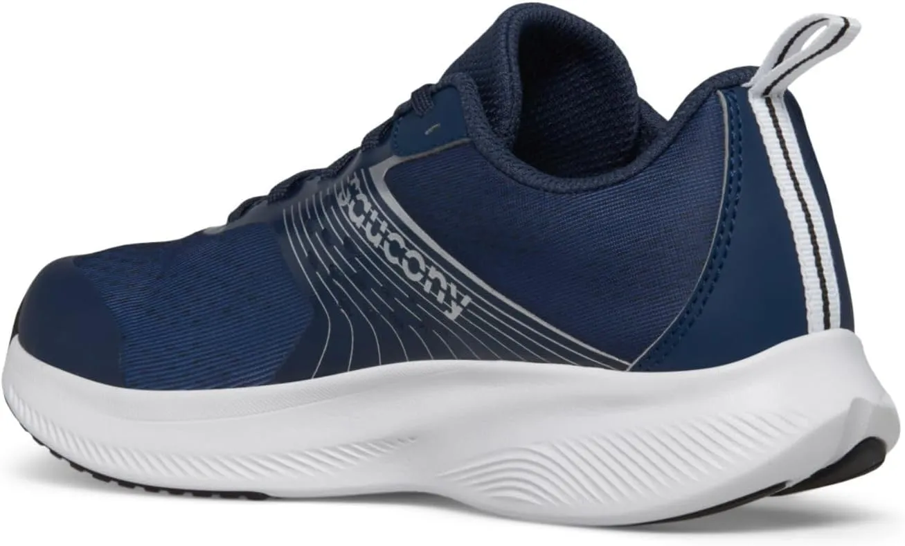 Saucony Ride Kidz Sneaker, Navy/Silver, 6 US Unisex Big Kid