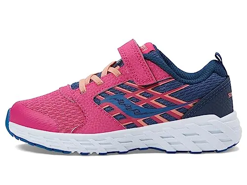 Saucony Wind Alternative Closure 2.0 Sneaker, Navy/Berry, 4.5 US Unisex Big Kid